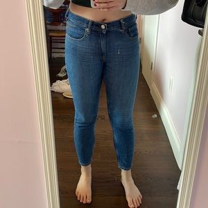 Everlane skinny ankle length blue jeans